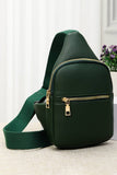 Solid PU Sling Bag: Light Brown