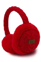 C.C Cable Knit Fur Earmuff Warmer: Light Gray