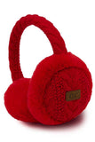 C.C Cable Knit Fur Earmuff Warmer: Light Gray