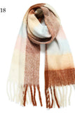 Chunky Oblong Plaid Multi Color Brushed Scarf (18 colors)