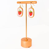 Strawberry Earrings Ceramic Pink Dangle Jewelry