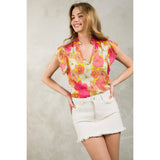 Flutter Sleeve Floral Top