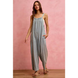WIDE LEG LIGHTWEIGHT DENIM JUMPSUIT OVERALL