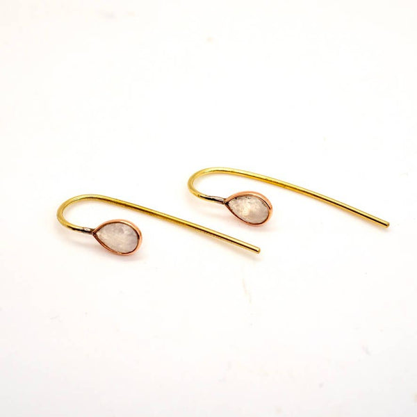 Brass Stone Drop Earring