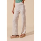 CHECKER PATTERN KNITTED STRAIGHT LEG SWEATER PANTS