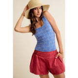 FLORAL JACQUARD SEAMLESS TANK TOP