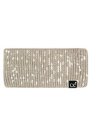 C.C All Over Clear Sequin Headwrap: Pink