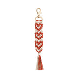 VDay Macrame Heart Tassel Keychain