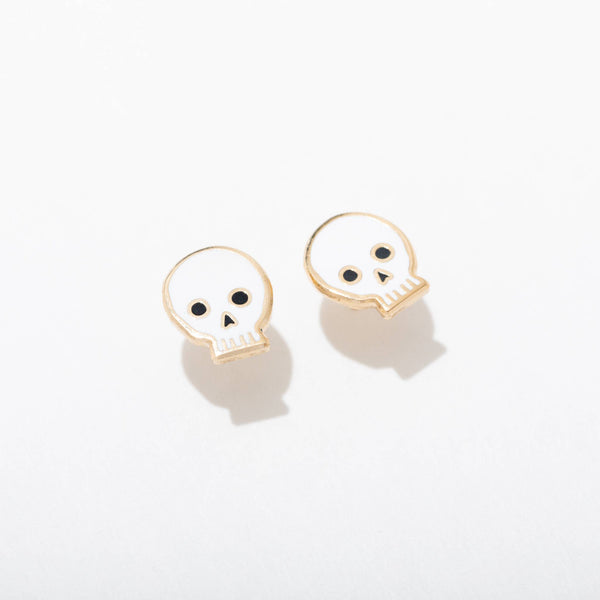 Skull Enamel Stud Earrings