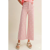 Falling Petals Polka Trouser Relaxed Fit Pants