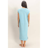 Mineral Wash Cap Sleeve Midi Dress