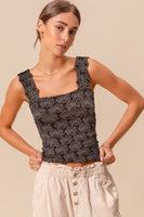 Floral Jacquard Seamless Tank 3 colors!