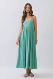 CD07127-Open Back Tie Strap Detail Maxi Dress