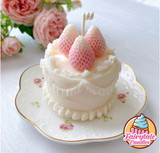 Strawberry Cake Candle, Food Dessert Cute Kawaii Candle