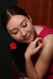 Red Poppy Earrings
