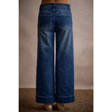 MID RISE FLARE PINTUCK BOTTOM DENIM JEANS
