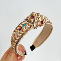 Western Boho Embellished Woven Knot Headband