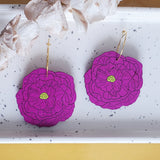 Mexican Purple Paper Flower Earrings