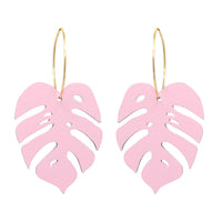 Monstera Hoop Earrings