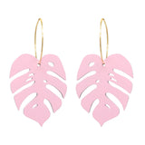 Monstera Hoop Earrings