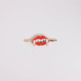 Vampire Lips Hairpin - Goth Halloween Spooky Enamel Jewelry