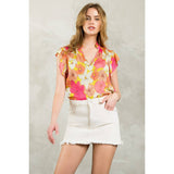Flutter Sleeve Floral Top