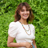 Scrolled & Dotted Kantha Necklace