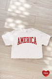AMERICA FOIL Cropped Mineral Washed Graphic Top