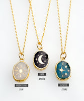 Celestial Gemstone necklace: Moonstone Sun / 20