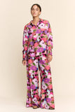 DP67057-FLORAL PRINT WIDE-LEG PANTS WITH DRAWSTRING WAIST