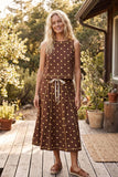 Retro Dot Tank & Midi Skirt Set
