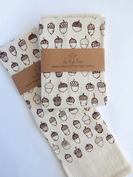 Acorn Handprinted Towel, Handprinted Fall Towel