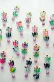Handpainted Colorful Tulip Flower Acrylic Earrings