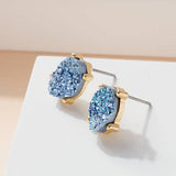 Druzy Sparkly Stone Crystals Stud Earrings
