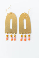 Colorful Brass and Bead Arch Earrings