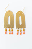 Colorful Brass and Bead Arch Earrings