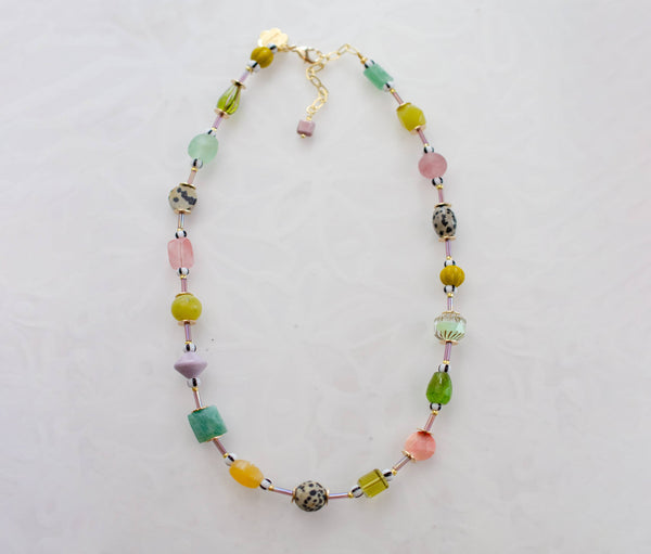Muted Muticolor Beaded Necklace