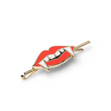 Vampire Lips Hairpin - Goth Halloween Spooky Enamel Jewelry