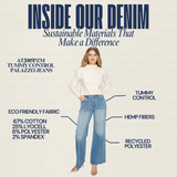 ECO FRIENDLY FABRIC HIGH RISE TUMMY CONTROL PALAZZO JEANS