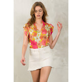 Flutter Sleeve Floral Top