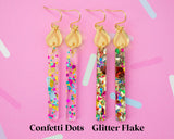 Birthday Candle Earrings: Confetti Dots