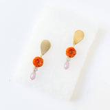 Romantic Flower Stud Earrings with Boho Charm