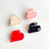 Mila | VDay Medium Embellished Heart Claw Clip