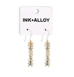 Elsa Botanical Nordic Floral Drop Earrings Brass Wholesale