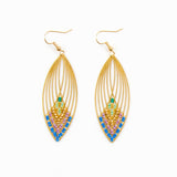 Swooping Oval Earring: Turquoise Sand
