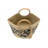 Lydia Wood Handle Jute Tote