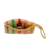 Reese jute clutch wristlet
