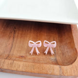 Bow Studs - Pink // Earrings, Gifts, Jewelry