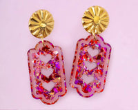 Hearts Valentines Earrings, Red & Pink Dangles