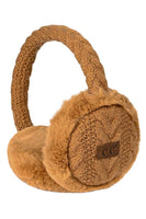 C.C Cable Knit Fur Earmuff Warmer: Light Gray